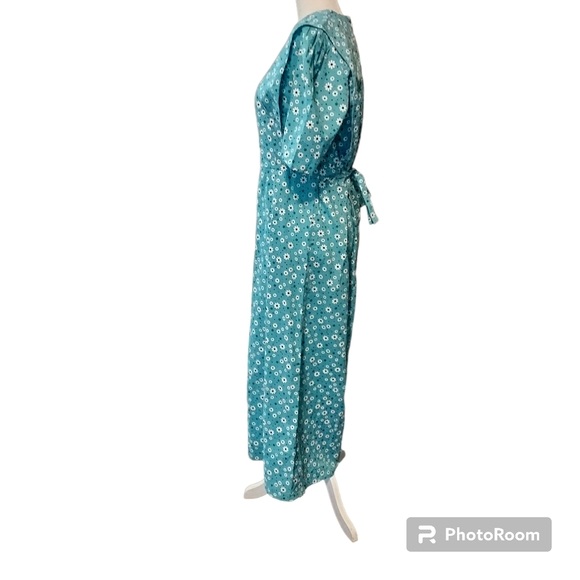 amish mennonite cape dress S Blue Short Sleeve Floral Modest Plain Maxi dimensio - Picture 3 of 4